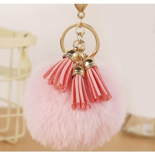2021 New Hot Sale Ladies Korean Imitation Velvet Plush Ball Tassel Keychain Cute Multicolor Cashmere Simulation Fluffy Ball