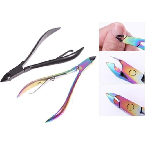 Black Nail Cuticle Scissor Nipper Ingrown Toenail Cutter Edge Clipper Dead Skin Remover Trimming Pliers Paronychia Pedicure Tool