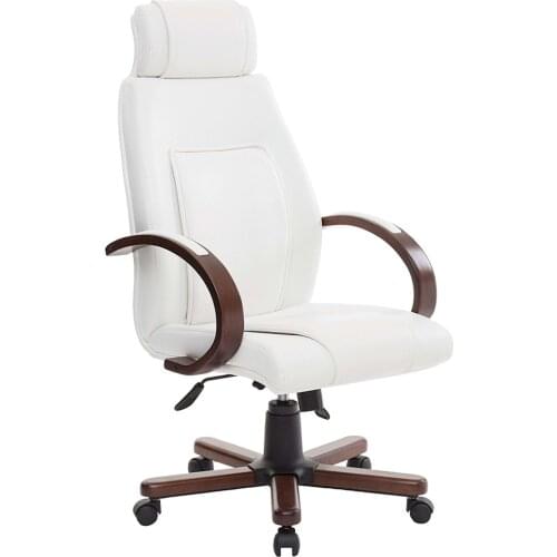Space Office Beren Wooden Manager Chair-WHITE-WOOD