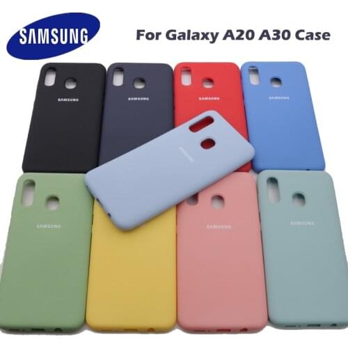 A20 Case Original Samsung Galaxy A30 A20 Silky Silicone Cover High Quality Soft-Touch Back Protective Shell