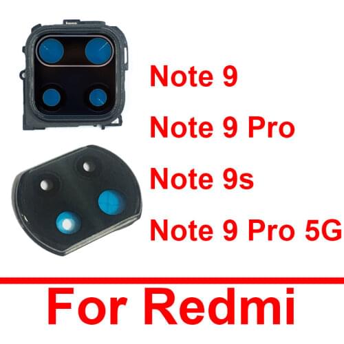 Main Rear Camera Glass Lens Frame Holder For Xiaomi Redmi Note 9 9Pro 9s Back Glass Lens With Adhesive Sticker Glue Repair Parts