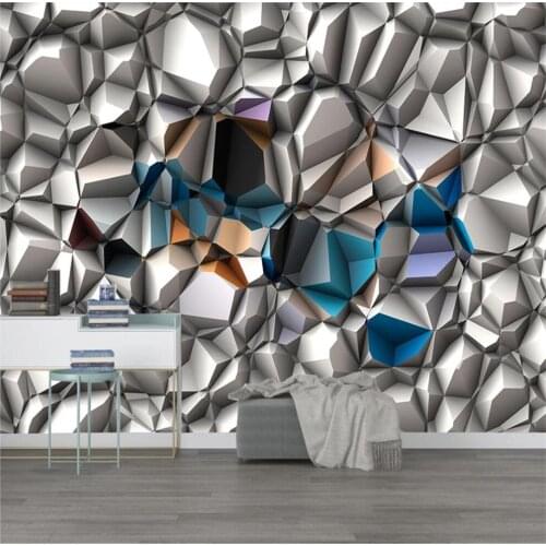 Custom 3d wallpapers 3D solid personality geometric wallpapers polygon background wall living style wallpaper