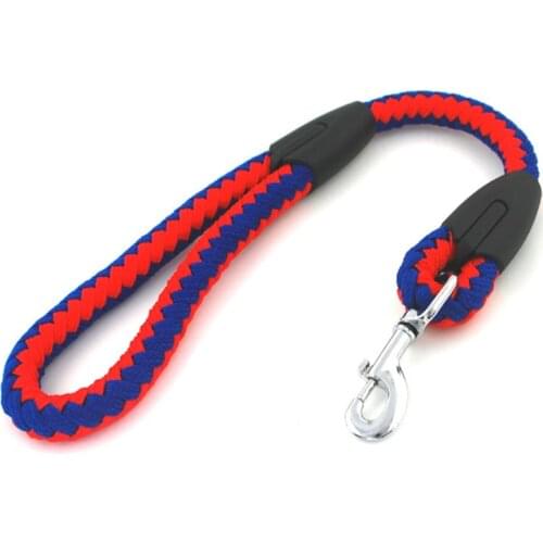 Large And Medium-Sized Dog Leash Shepherd Round Rope Braided Wear-Resistant Bite-Resistant Thick Short Rope Pet Supplies 60CM