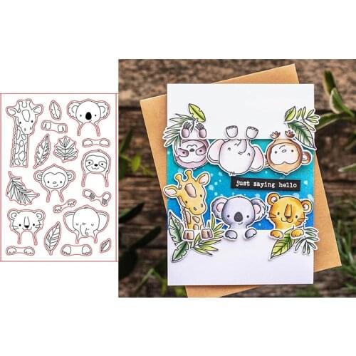 Smiling Animal Head And Feet Green Leaves Branches Transparent Clear Stamps For DIY Scrapbooking Cards Crafts New 2019
