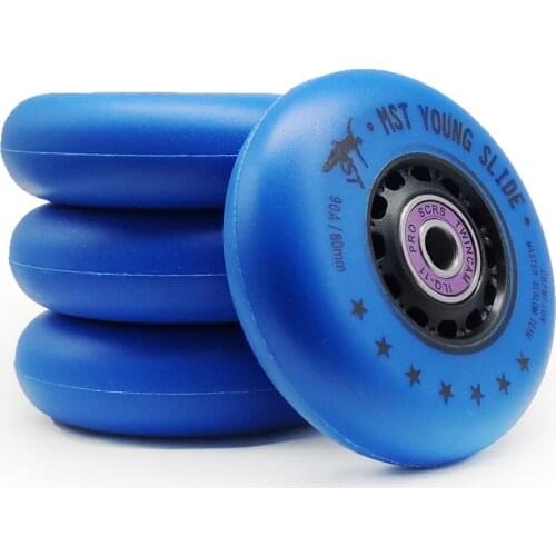 MST YOUNG SLIDE Professional 90A Inline Slide Skates Wheel Blue 72mm 76mm 80mm 24MM 608 ILQ11 Skating Bearing 608RS 8pcs/lot