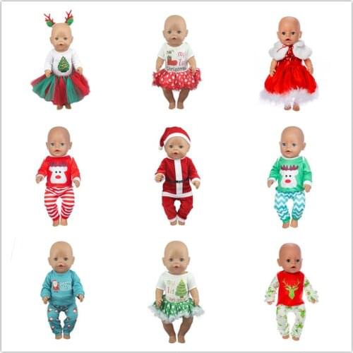 2020 Christmas Set Fit For 43cm Baby Doll 17 Inch Reborn Baby Doll Clothes, Shoes are not included