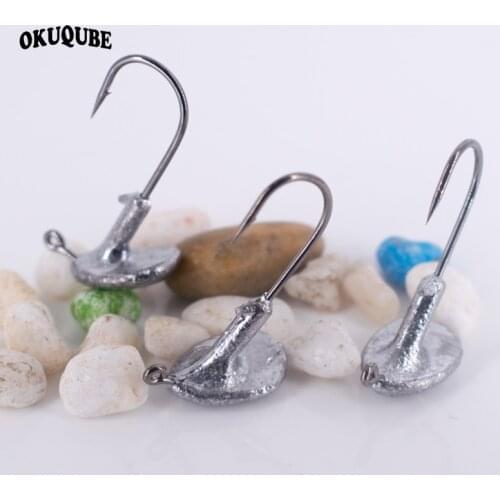 10pcs/lot Fishing Hooks 3.5g 5g 7g 10g 14g Tumbler Head Hook Jig Bait Fishhooks For Soft Lure Fishing Tackle Accessorie
