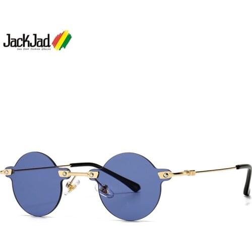 JackJad Modern Vintage Slim Round Rimless Style Sunglasses Tint Ocean Lens Fashion Brand Design Sun Glasses Oculos De Sol 8820