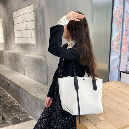 Trendy Pu Solid Color Large Capacity Womens Shoulder Bag Fashion Wild Net Red Tote Bag Handbag Gift