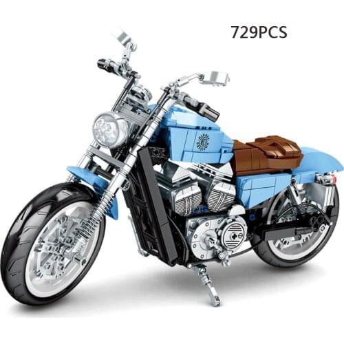Technical U.S.A motorcycle building block Harl iron 883 model vehicle steam assembly motor bricks toys collection for gifts