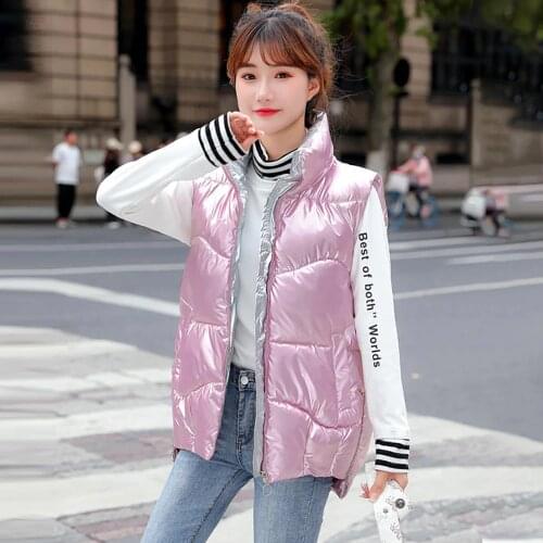 Autumn Winter Women Vest Casual Short Waistcoat Zipper Pocket Thicken Warm Sleeveless Jacket Sintepon Parkas Vest For Female