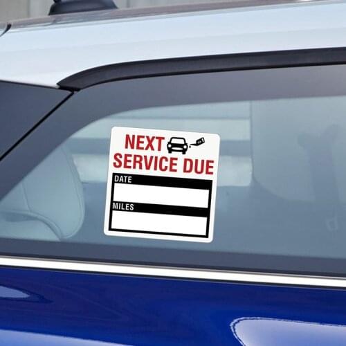 150Pcs/roll Oil Change Maintenance Service Reminder Stickers Window Sticker PVC Adhesive Labels Car Sticker "NEXT SERVICE DUE"