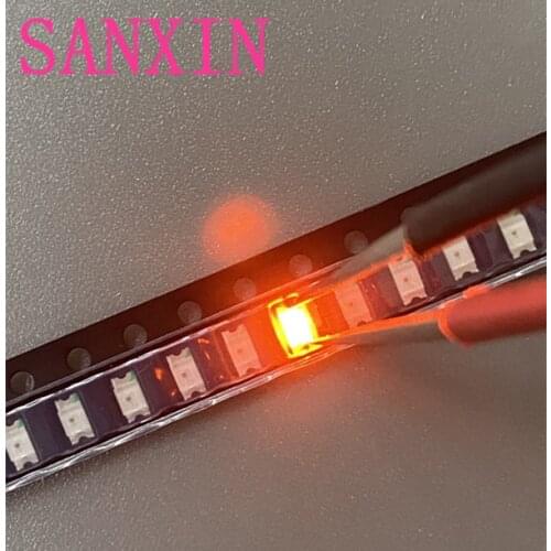 200pcs Orange/Amber 1206 SMD SMT Super bright LED lamp light High Quality New 600-610nm 200-300mcd 2.0-2.6v smd 1206 led diodes