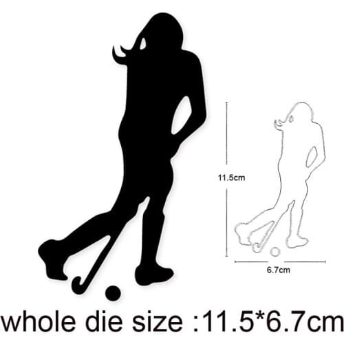 2020 Metal Dies Women Playing hockey Cutting Dies Stencils dies for DIY Scrapbooking Paper Cards Embossing Die Cuts crafts dies