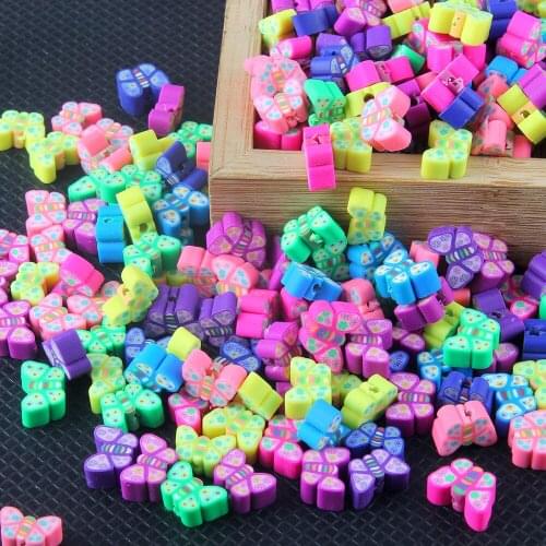 Polymer Clay Beads Slice Loose Beads Candy Color Cute Rainbow Spacer Beaded For DIY Bracelet Necklace Jewelry Accessories Making