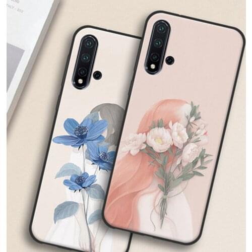 For Huawei Nova 5 Case Girls Soft Silicone TPU Slim Back Cover For Huawei Nova 5 Case For Huawei Nova5 6.39" Coque Phone Cases