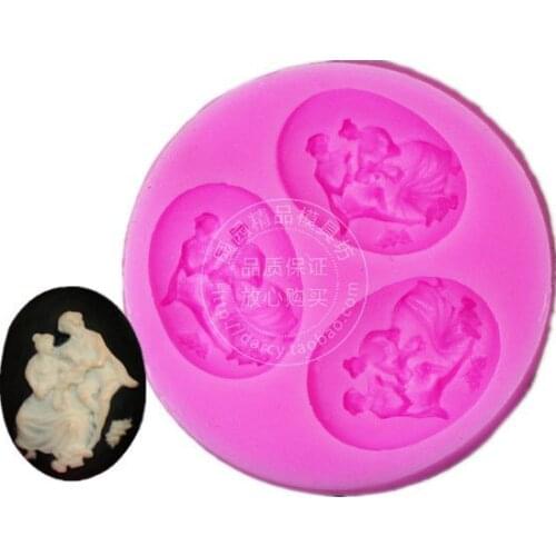 F096 Small Person Silicone Fondant Mold Gum Paste Cake Decorating cake topper Mould Resin