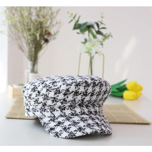 Cotton Captain Student Sailor Flat-top Adult Female Style Shopping Leisure Outing Lace All-match Monochromatic Navy Hat