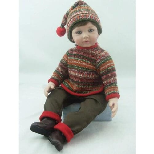 22 Inch Reborn Baby Boy Doll Toy Fashion Soft Silicone Vinyl Collectible Toddler Reborn Baby Doll Christmas Doll Birthday Gifts