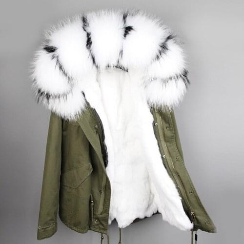 Maomaokong 2020 new fashion brand women jacket big Fox fur collar real thick rabbit fur lining jacket