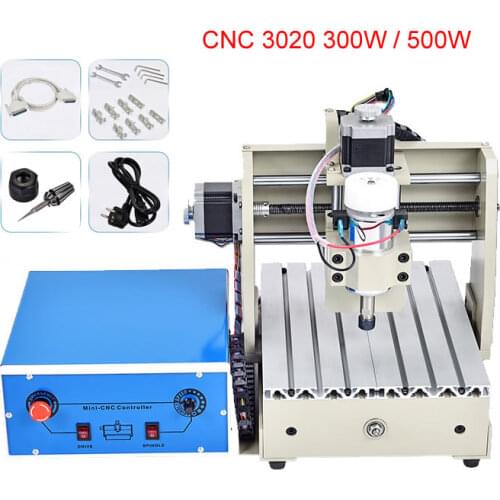 Mini CNC Router 3020 300W 500W Engraver CNC3020 PCB Milling Cutting Machine Wood Acrylic Lettering Handle Carving Tools