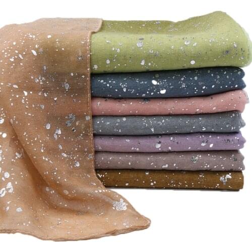 Fashion Ombre Two-tone Glitter Gradient Viscose Shawl Scarf Women Shimmer Bling Wrap Pashmina Stole Bufandas Muslim Hijab Snood