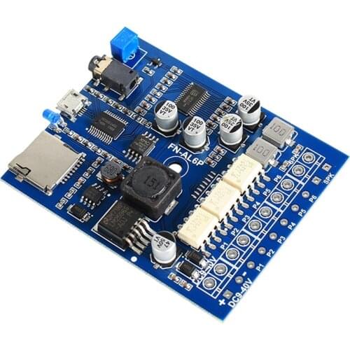 NEW-50W Amplifier Board 6-Channel Customized Voice Module MP3 Player Supports 32G Memory,Without Power Amplifier Board