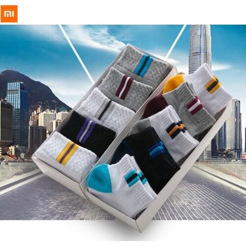 5 pairs new xiaomi mijia cotton boat socks sweat-absorbent short tube mens sports socks Thin mesh and breathable Spring summer