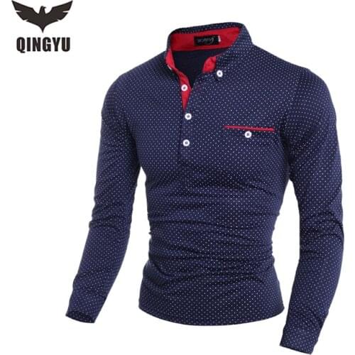 Autumn New 2018 Casual Fashion Brand Business Shirt Long Sleeve MenS Shirts Slim Fit Polka Dot Dress Shirt Men Clothing 3XL YJ