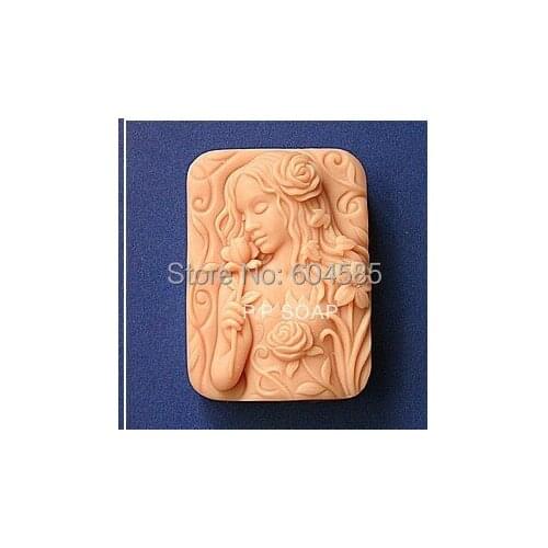 NEW Elegant long hair girl soap fondant cake molds chocolate mould for the kitchen baking