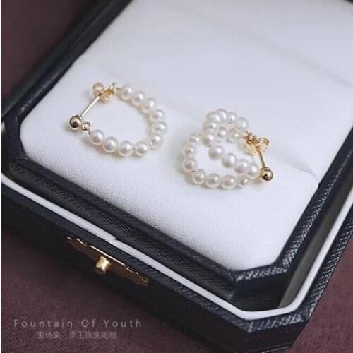 New design south sea white pearl earring 18k