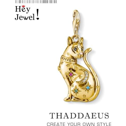 Charm Cat Constellation Gold 925 Sterling Silver For Women Cute Gift Europe Style 2021 New Brand New Jewelry Fit Bracelet