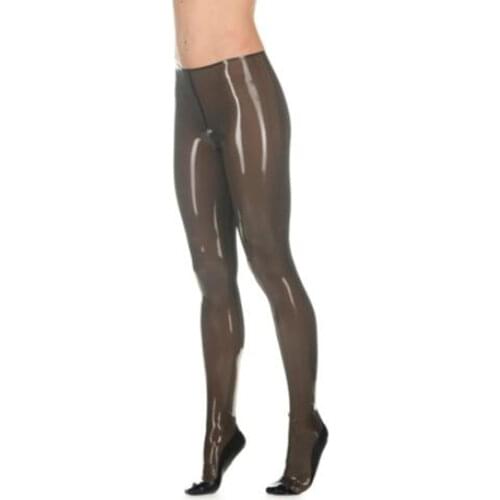 High waist transparent black latex leggings pants