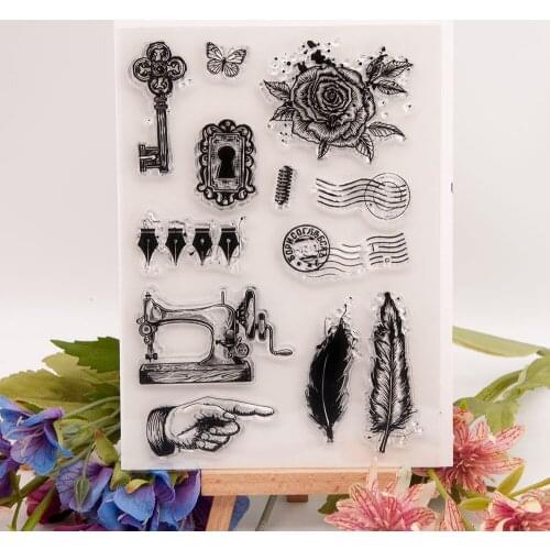 Sewing machine Clear Stamps for Scrapbooking Tampons Transparents Seal Background Stamp Card painting Making Diy