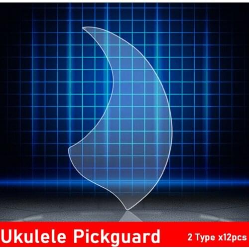 12pcs Ultra-thin Ukulele Pickguard Sticker Ukulele Pickguard Guitar Scratch Plate Transparent Guitar Plates Parts