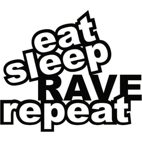 Creativity JDM Styling Eat Sleep Rave Repeat Car Sticker Personalized Decal Laptop Truck Motorcycle Auto Decoration PVC,15*13cm