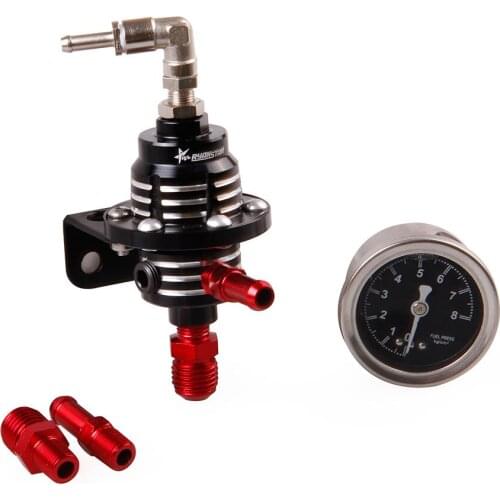 Universal Fuel Gasoline Pressure Regulator Fuel Pressure Adjustable Valve Supercharger With Gauge Car Modification Repair Tool