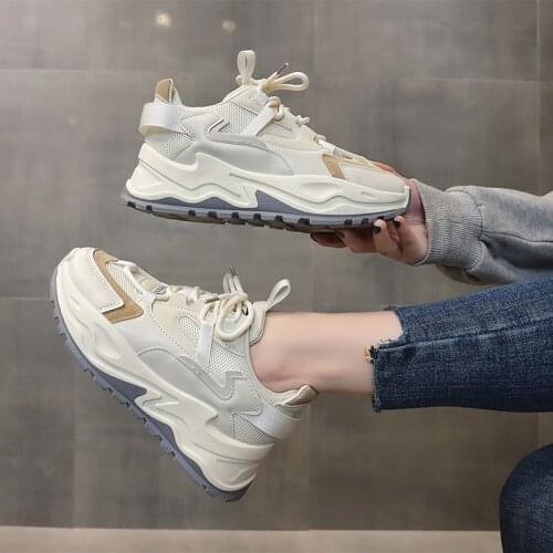 2021 Spring Autumn Women Comfortable Sneakers Chunky Outdoor Beige Gray Platform Zapatos De Mujer Summer Shoes for Woman