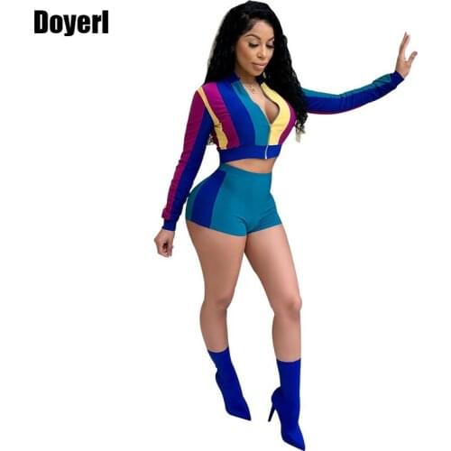 2 Piece Short Set Women Tracksuit Long Sleeve Crop Top and Shorts Set Ladies Leisure Suit Casual Sportwear Women Sweat Suits