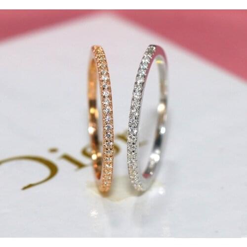 ORZTOON Luxury Zirconia 925 Sterling Silver Ring Wedding Zircon Love Band Eternity Rings For Women Anillo Engagement Jewelry