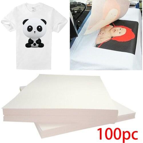 100pcs A4 Thermal Transfer Paper for Polyster Colorful T-Shirt Printing Machine Custom Personalized Tees Printer Photo Paper