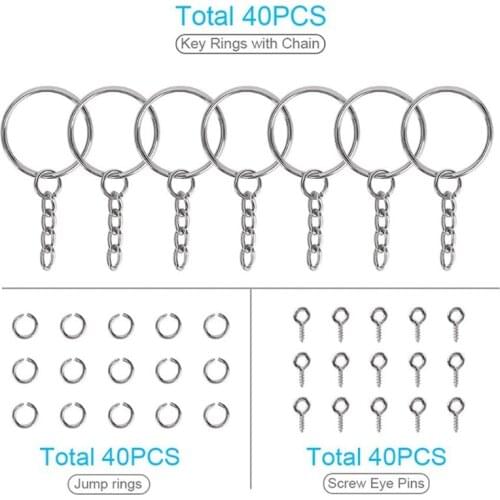 160 Pcs Silver Color Swivel Snap Hook and Key Rings with Chain and Jump Rings for Keychain Lanyard DIY Jewelry A5KE