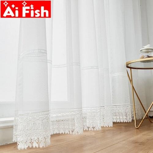 White Luxury Hollow Embroidered High Quality Tulle Fabric Drapes Sheer Curtains for Living Room Window Bedroom Tulle Cortinas