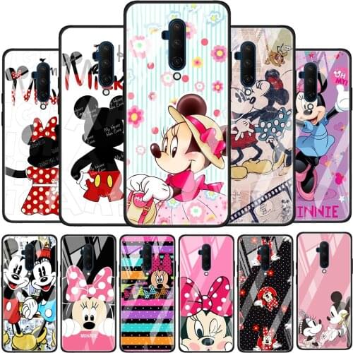 Cute Minnie Mouse Girls Tempered Glass Cover For OnePlus Z 7 8 9 7T 8T 9R Nord 5G Pro Silicone Phone Case Coque