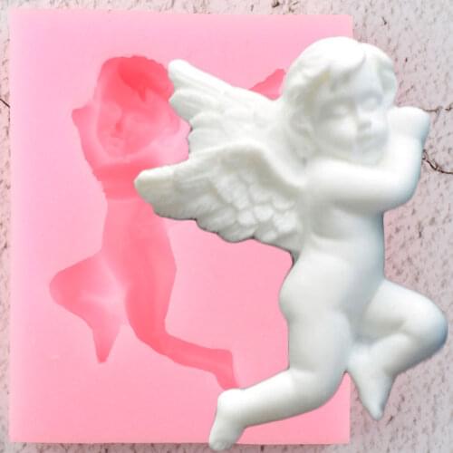 3D Angel Baby Silicone Molds Cupcake Topper Fondant Mold Baby Birthday Cake Decorating Tools Candy Clay Chocolate Gumpaste Mould