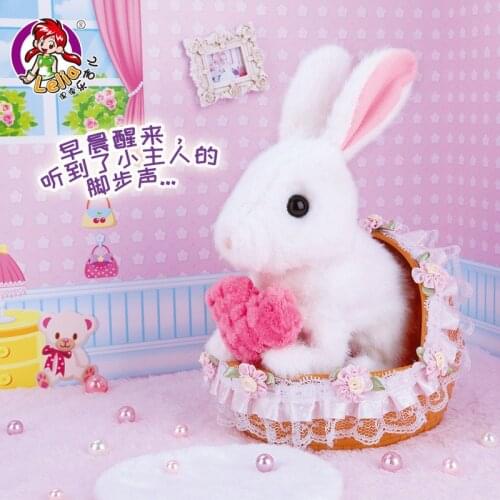 Kids Electric Soft Plush Robot rabbit Toys Can Jump Walking Simulation animals Toys for Children Christmas Gifts