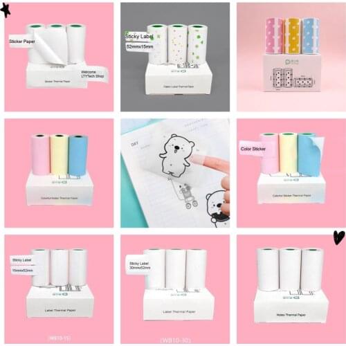 For Peripage A6】Official Original Peripage Thermal Paper Label Sticker Transparent Sticker Paper