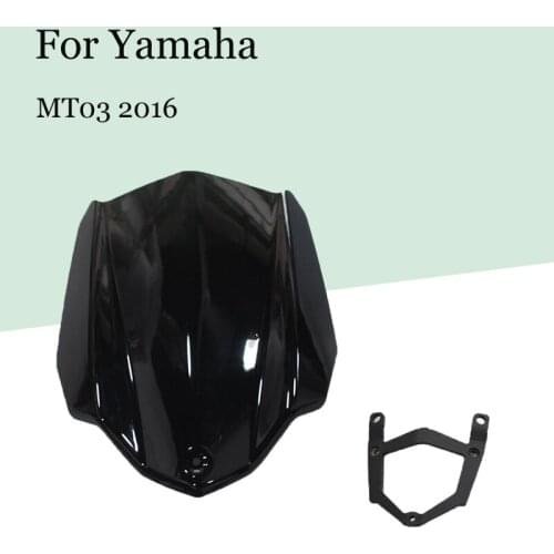 For YAMAHA MT03 2016 WITH Mounting Bracket Windshield black Smoke and Tea brown Motorcycle MT03Windscreens Wind deflector Screen
