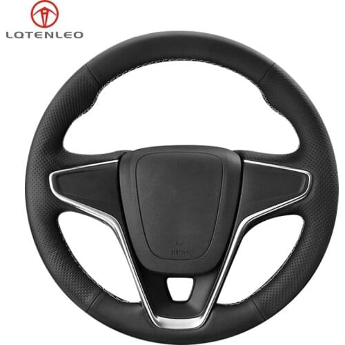 LQTENLEO Black Artificial Leather Car Steering Wheel Cover For Opel Insignia 2014-2017 Buick Regal Vauxhall Insignia 2014-2017