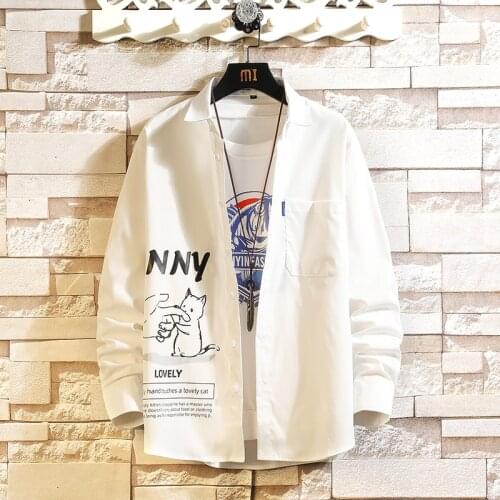 LIFENWENNA Mens Loose Long Sleeve Shirt Fashion Autumn Print Business Formal Wear Shirts Mens Casual Clothes Camisa Masculina